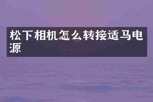 松下相机怎么转接适马电源