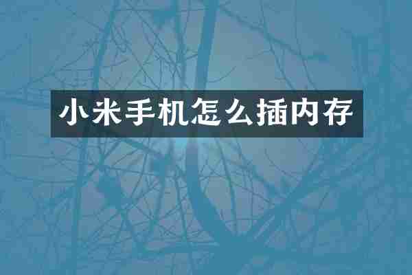 小米手机怎么插内存