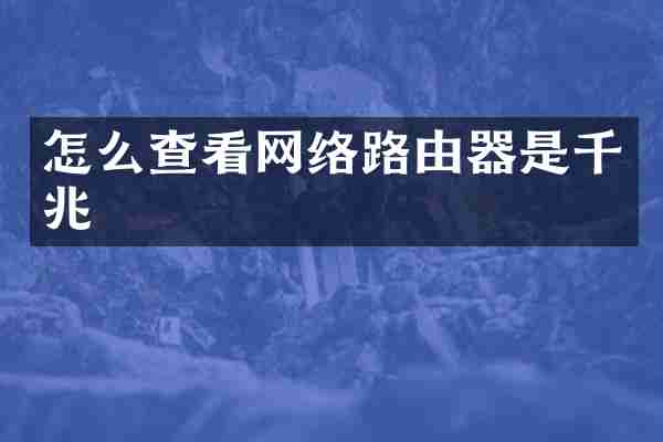 怎么查看网络路由器是千兆