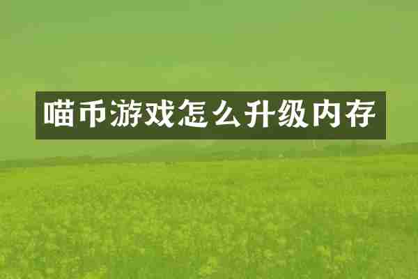 喵币游戏怎么升级内存