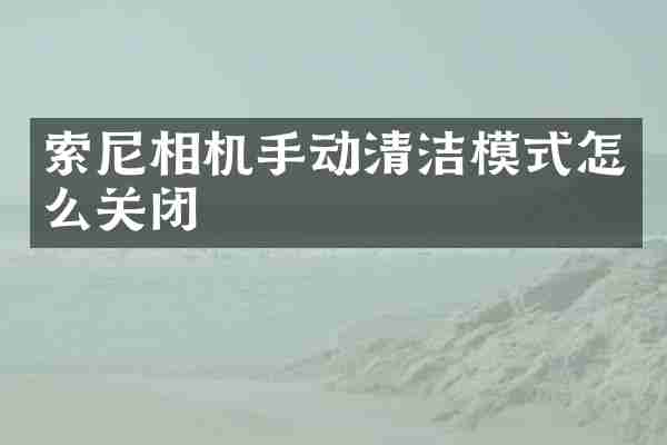 相机手动清洁模式怎么关闭