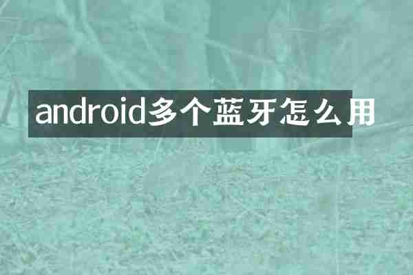 android多个蓝牙怎么用