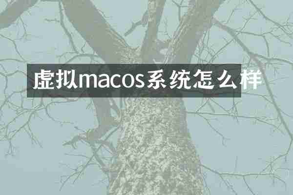 虚拟macos系统怎么样