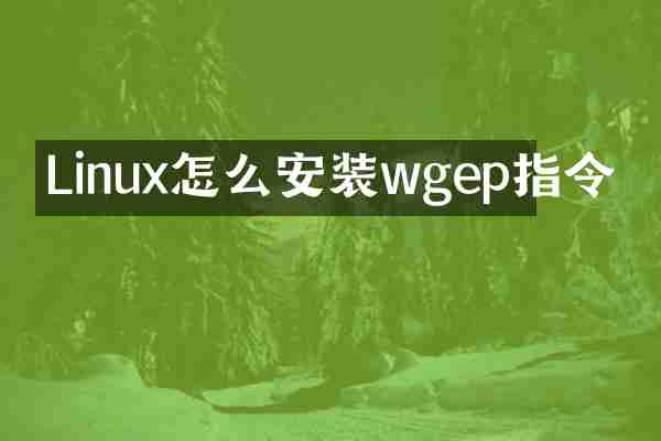 Linux怎么安装wgep指令