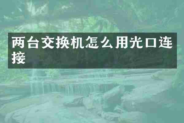 两台交换机怎么用光口连接