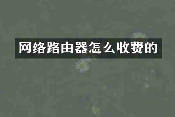 网络路由器怎么收费的