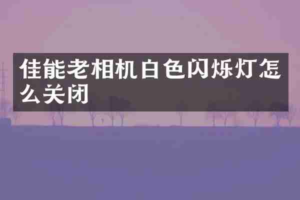 佳能老相机白色闪烁灯怎么关闭