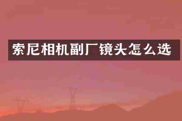 索尼相机副厂镜头怎么选