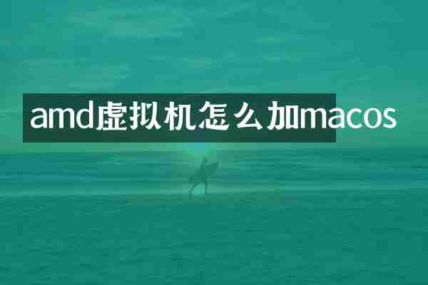 amd虚拟机怎么加macos