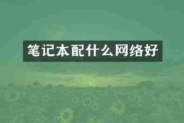 笔记本配什么网络好