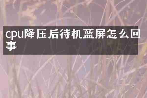 cpu降压后待机蓝屏怎么回事