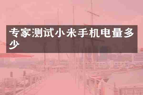 专家测试小米手机电量多少