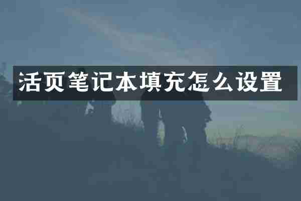 活页笔记本填充怎么设置