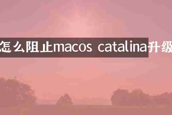 怎么阻止macos catalina升级