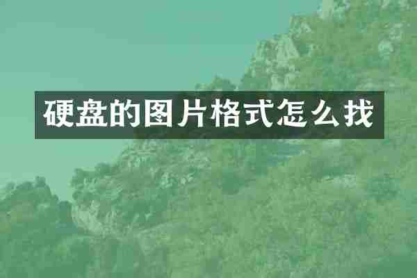 硬盘的图片格式怎么找