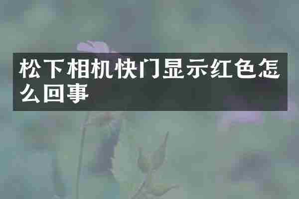 相机快门显示红色怎么回事