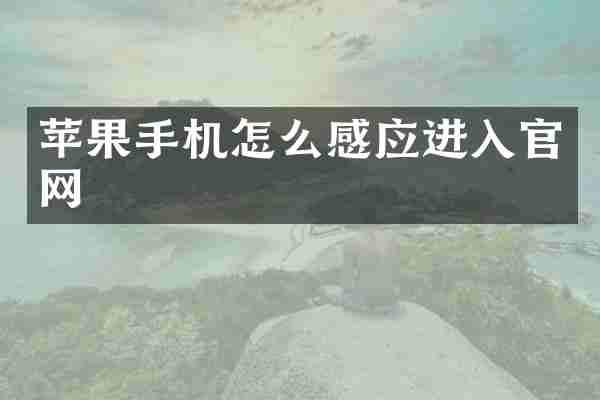 苹果手机怎么感应进入官网