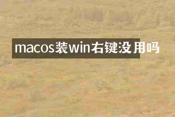 macos装win右键没用吗