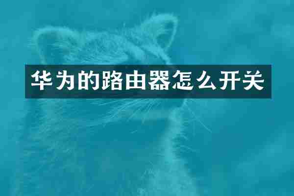 华为的路由器怎么开关