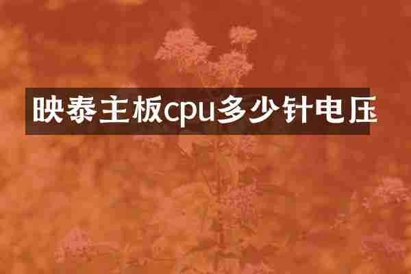 映泰主板cpu多少针电压