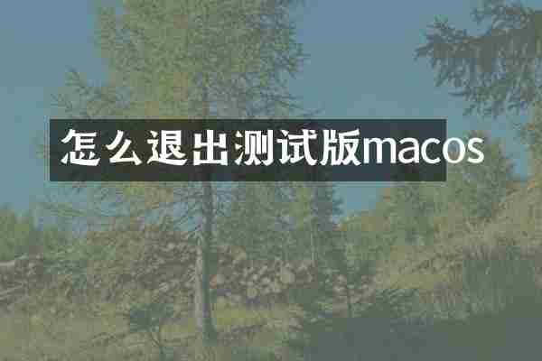 怎么退出测试版macos