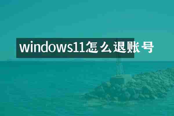 windows11怎么退账号