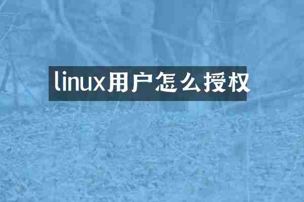 linux用户怎么授权