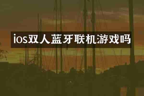 ios双人蓝牙联机游戏吗