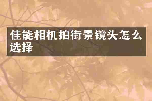 佳能相机拍街景镜头怎么选择