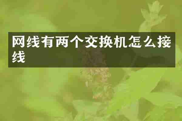 网线有两个交换机怎么接线