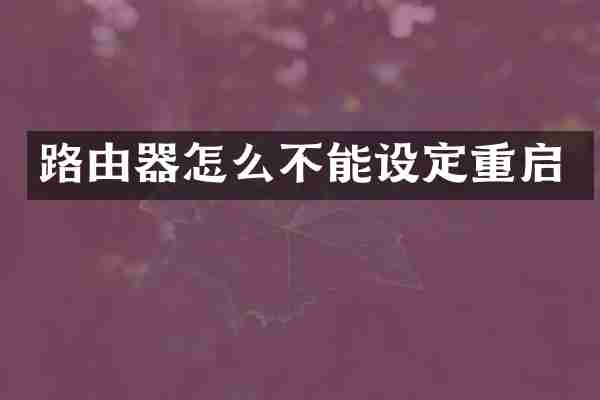 路由器怎么不能设定重启