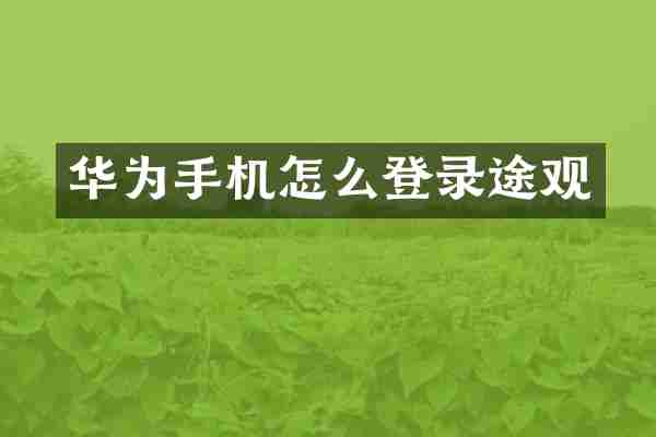 华为手机怎么登录途观