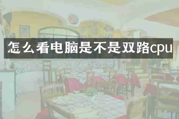 怎么看电脑是不是双路cpu