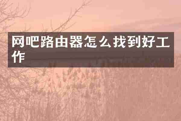 网吧路由器怎么找到好工作