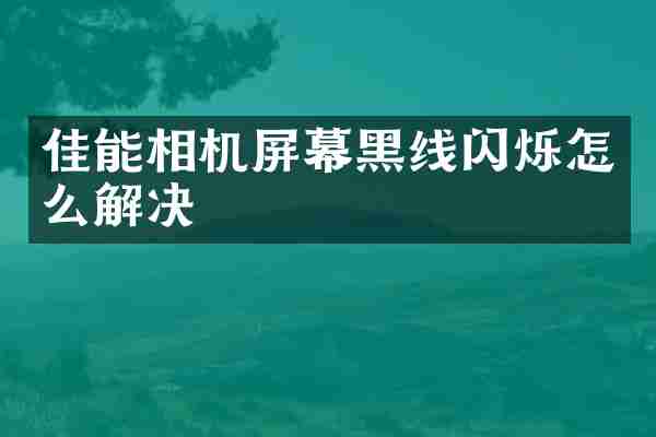 佳能相机屏幕黑线闪烁怎么解决