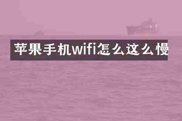 苹果手机wifi怎么这么慢