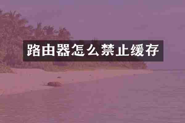 路由器怎么禁止缓存