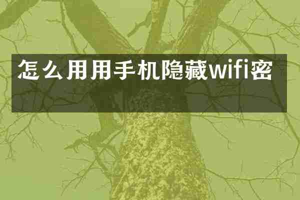 怎么用用手机隐藏wifi密码