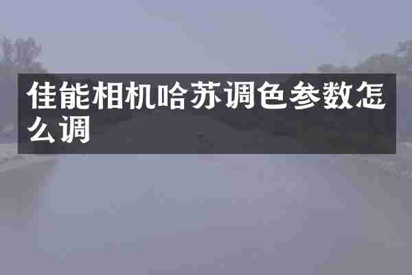 佳能相机哈苏调色参数怎么调