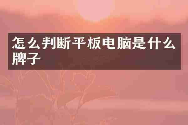 怎么判断平板电脑是什么牌子