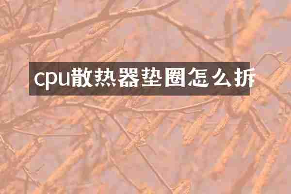 cpu散热器垫圈怎么拆