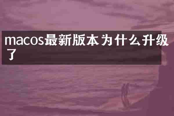 macos最新版本为什么升级不了