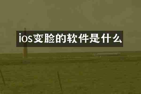 ios变脸的软件是什么