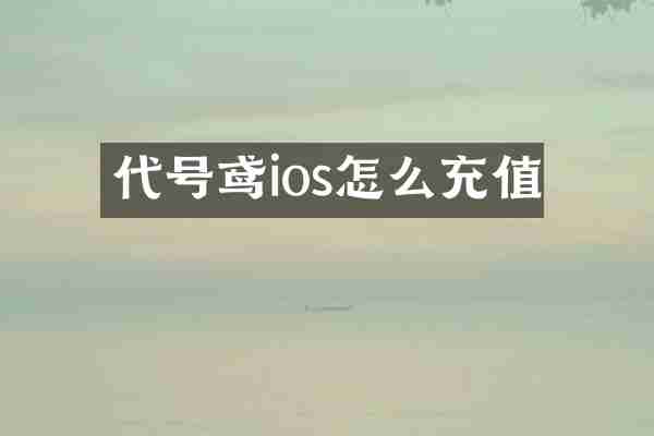 代号鸢ios怎么充值