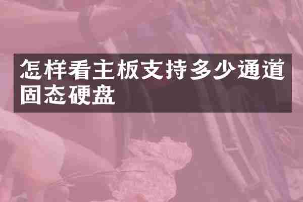 怎样看主板支持多少通道固态硬盘