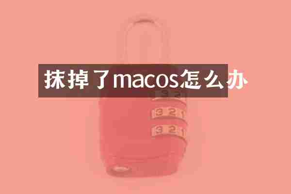 抹掉了macos怎么办