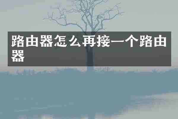 路由器怎么再接一个路由器