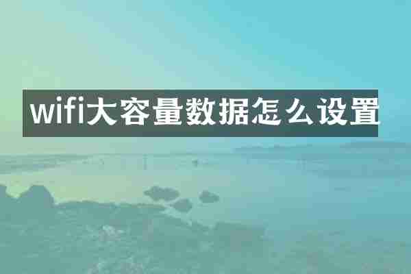wifi大容量数据怎么设置