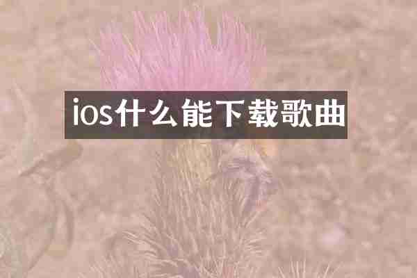 ios什么能下载歌曲