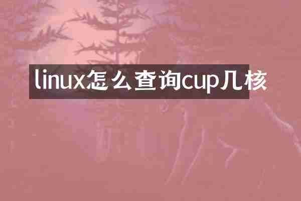 linux怎么查询cup几核